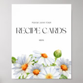 Minimalist Daisy laat je receptkaart hier achter Poster (Voorkant)