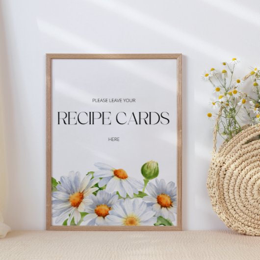 Minimalist Daisy laat je receptkaart hier achter Poster
