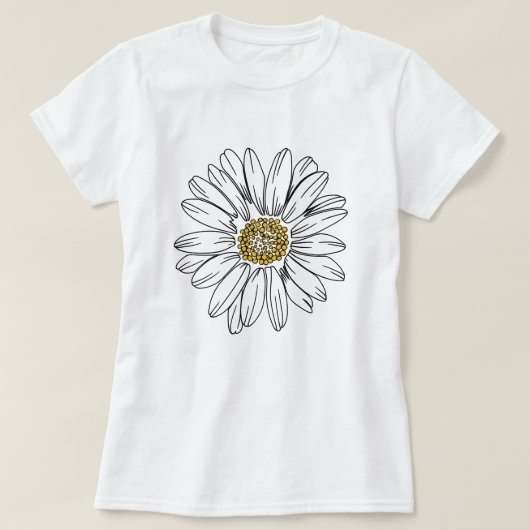 Minimalist Daisy; Summer Daisy Graphic T-shirt (Design voorkant)