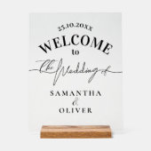 Minimalist Damask Elegant Welcome Sign Acryl Bord (Voorkant)
