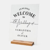 Minimalist Damask Elegant Welcome Sign Acryl Bord (Hoek)
