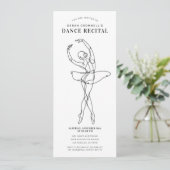 Minimalist Dance Recital Elegant Ballerina Kaart (Staand voorkant)
