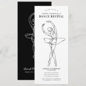 Minimalist Dance Recital Elegant Ballerina Kaart (Voorkant / Achterkant)