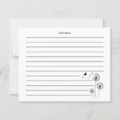 Minimalist Dandelion Flowers Recipe Card (Achterkant)