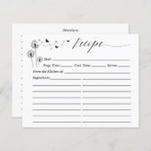Minimalist Dandelion Flowers Recipe Card (Voorkant / Achterkant)