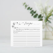 Minimalist Dandelion Flowers Recipe Card (Staand voorkant)