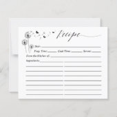 Minimalist Dandelion Flowers Recipe Card (Voorkant)