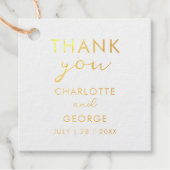 Minimalist dank u bruiloft gouden folie bedankjes labels (Voorkant)