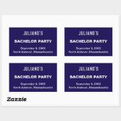 Minimalist Dark Blue Bachelor Party Sticker (Vel)
