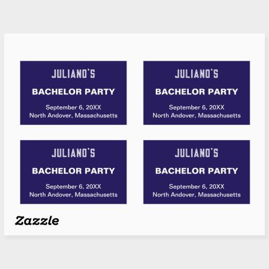 Minimalist Dark Blue Bachelor Party Sticker (Vel)