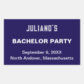 Minimalist Dark Blue Bachelor Party Sticker (Voorkant)