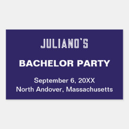 Minimalist Dark Blue Bachelor Party Sticker