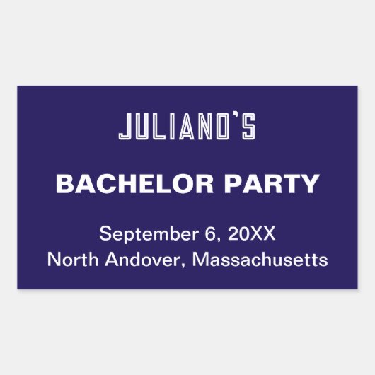 Minimalist Dark Blue Bachelor Party Sticker (Voorkant)