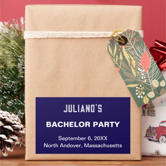 Minimalist Dark Blue Bachelor Party Sticker (Feestdagen)