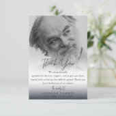 Minimalist Dark Blue Photo Funeral Sympathy  Bedankkaart (Staand voorkant)