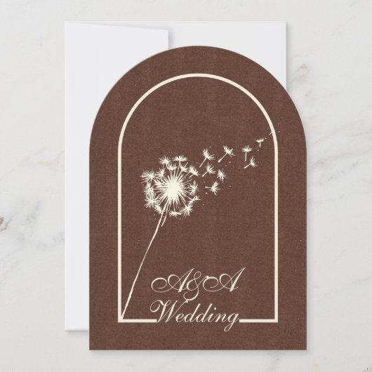Minimalist Dark Brown and Ivory Arch Wedding Kaart (Voorkant)