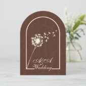 Minimalist Dark Brown and Ivory Arch Wedding  Kaart (Staand voorkant)