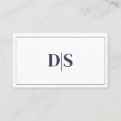 Minimalist Dark Gray on White Initials QR Code Visitekaartje (Voorkant)