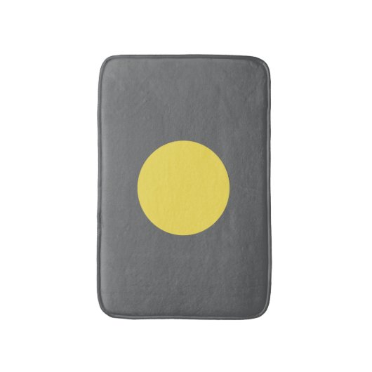 Minimalist Dark Gray Yellow Circle Single Dot Badmat (Voorkant Verticaal)