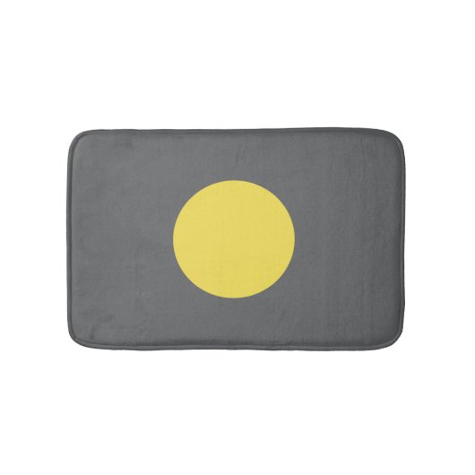 Minimalist Dark Gray Yellow Circle Single Dot Badmat (Voorkant)