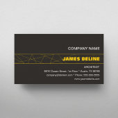 Minimalist Dark Grey Gold Architect Visitekaartje