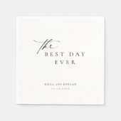 Minimalist De beste dag ooit Bruiloft Modern Servet (Voorkant)