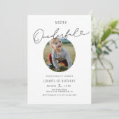 Minimalist de heer Onederful Boy 1st Birthday Kaart (Staand voorkant)