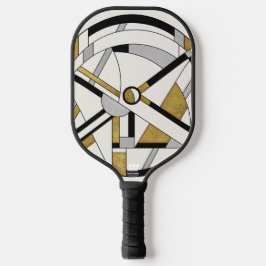 Minimalist Deco Circular Geometry Pickleball Paddle