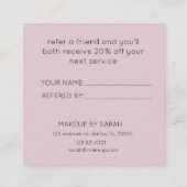 Minimalist Deel de liefde Blush en Navy loyaliteit Vierkante Visitekaartje (Achterkant)