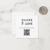 Minimalist Deel de Liefde QR Code Tafel Kaarten Notitiekaartje (Voorkant / Achterkant in situ)