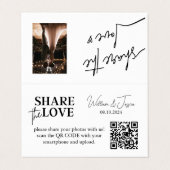 Minimalist Deel de Love QR-code | Huwelijksfoto's Visitekaartje (Buitenkant ongevouwen)