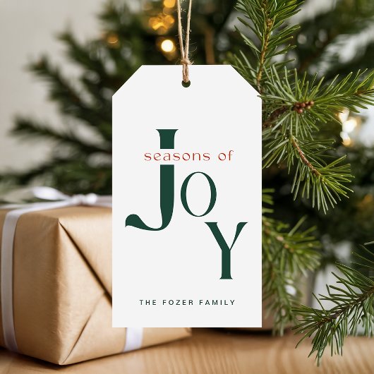 Minimalist Deep Green Script Christmas Family Name Cadeaulabel