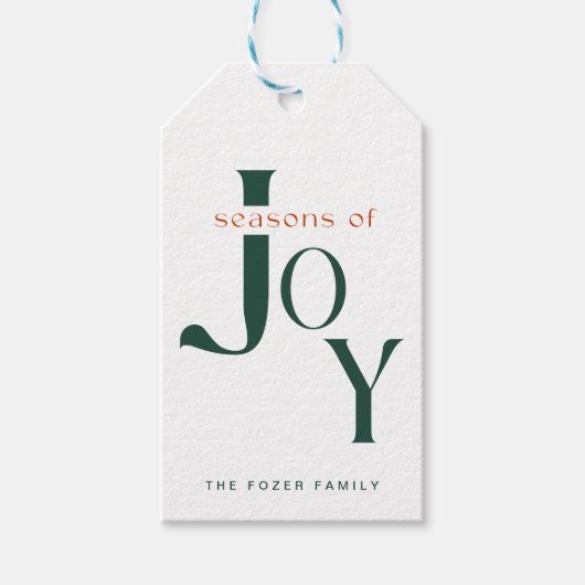 Minimalist Deep Green Script Christmas Family Name Cadeaulabel (Voorkant)
