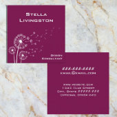 Minimalist Deep Magenta Dandelion Consultant   Vierkante Visitekaartje