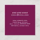 Minimalist Deep Magenta Dandelion Consultant   Vierkante Visitekaartje (Achterkant)