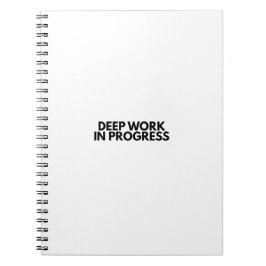 Minimalist Deep Work In Progress Office Typography Notitieboek