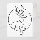 Minimalist Deer Line Art – Forest Animal Art Briefkaart (Voorkant)