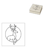 Minimalist Deer Line Art – Forest Animal Art Rubberstempel (Gestempeld)
