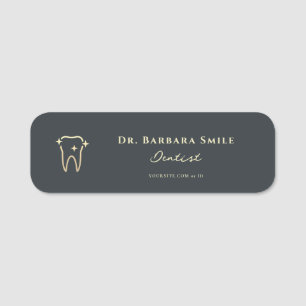 MINIMALIST DENTAAL DENTIST ORTHODONTICS GOLD TOOTH NAAMPLAATJE