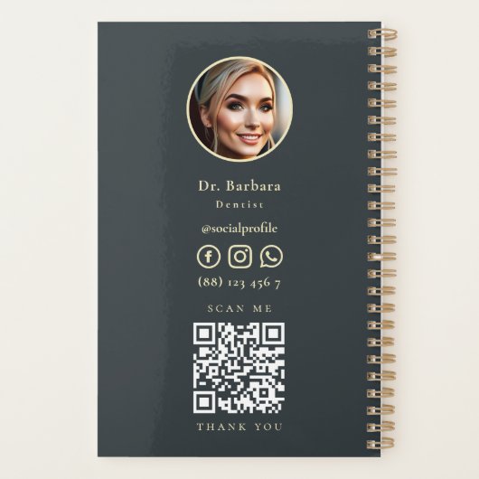 MINIMALIST DENTAAL DENTIST ORTHODONTICS GOLD TOOTH PLANNER (Achterkant)