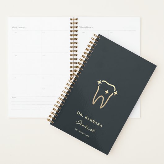 MINIMALIST DENTAAL DENTIST ORTHODONTICS GOLD TOOTH PLANNER (Display)