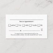 Minimalist Dental Appointment Reminder Tooth Logo Visitekaartje (Achterkant)