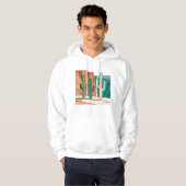 Minimalist Desert Cactus Line Art Landscape Hoodie (Voorkant volledig)