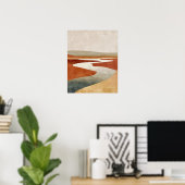 Minimalist Desert River Abstract Wall Art Poster (Thuiskantoor)