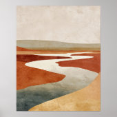 Minimalist Desert River Abstract Wall Art Poster (Voorkant)