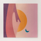 Minimalist Desert Sunset Moon Landscape Legpuzzel (Horizontaal)