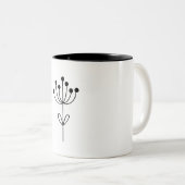 Minimalist Design Botanical Tweekleurige Koffiemok (Voorkant rechts)