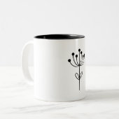 Minimalist Design Botanical Tweekleurige Koffiemok (Voorkant links)