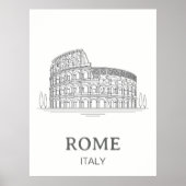 Minimalist Design Rome Coliseum Travel Poster (Voorkant)
