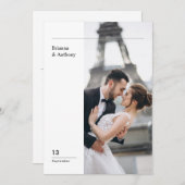 Minimalist Destination Simple Wedding Photo Kaart (Voorkant / Achterkant)